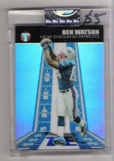 2004 TOPPS PRISTINE BEN WATSON PATRIOTS UNCIRCULATED REFRACTOR CARD