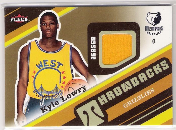 2006-07 FLEER THROWBACKS KYLE LOWRY GRIZZLIES JERSEY CARD