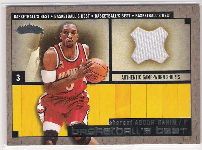 2002-03 FLEER SHOWCASE BASKETBALL'S BEST SHAREEF ABDUR-RAHIM HAWKS SHORTS CARD