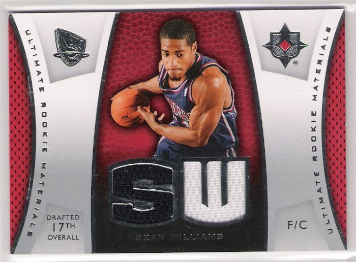2007-08 UD ULTIMATE ROOKIE MATERIALS SEAN WILLIAMS NETS DUAL MATERIAL ROOKIE CARD