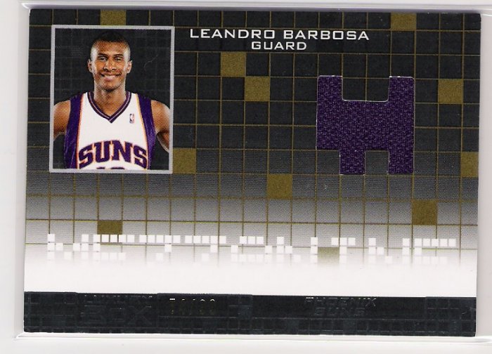2007-08 TOPPS LUXURY BOX LEANDRO BARBOSA SUNS MEZZANINE RELIC JERSEY CARD #'D 74/99!