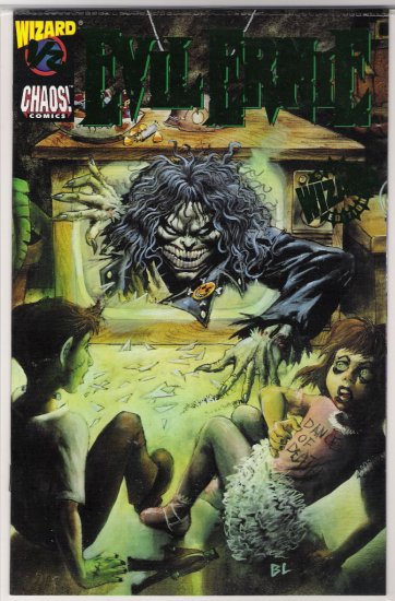 EVIL ERNIE 1/2 WIZARD/CHAOS SPECIAL GREEN FOIL EDITION W/COA-NEVER READ!
