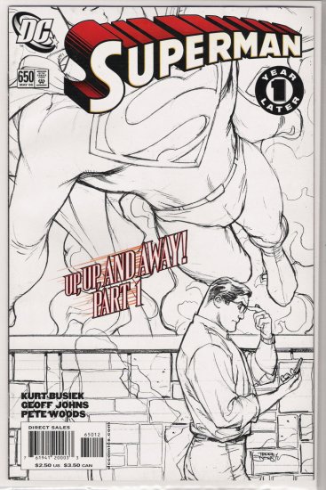SUPERMAN #650 (2006) ONE YEAR LATER 2ND PRINT DODSON SKETCH COVER-NEVER READ!