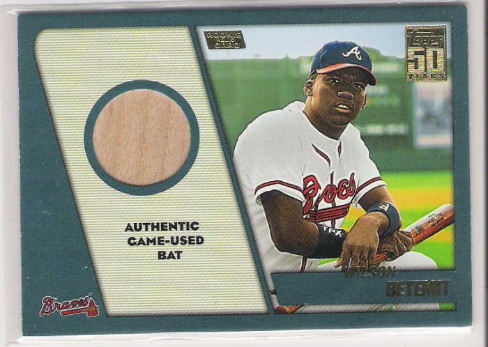 2001 TOPPS TRADED WILSON BETEMIT BRAVES ROOKIE RELIC BAT CARD