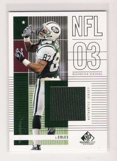 2003 SP GAME USED LAVERNEOUS COLES AUTHENTIC JERSEY CARD