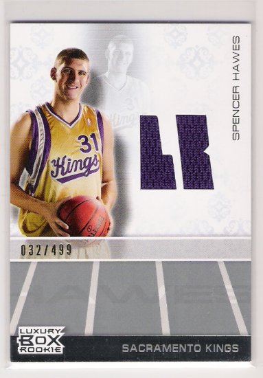 2007-08 TOPPS SPENCER HAWES KINGS LUXURY BOX ROOKIE JERSEY CARD