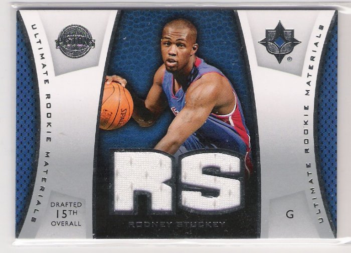 2007-08 UD NBA ULTIMATE COLLECTION RODNEY STUCKEY PISTONS ULTIMATE ROOKIE MATERIALS JERSEY CARD