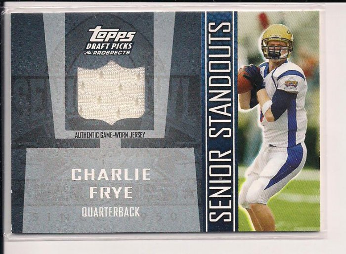 2005 TOPPS DDP CHARLIE FRYE SENIOR STANDOUTS JERSEY CARD