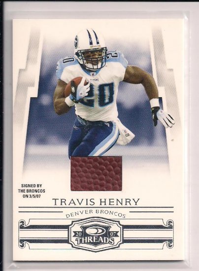 2007 DONRUSS THREAD TRAVIS HENRY GAME USED BALL CARD #'D 143/250!