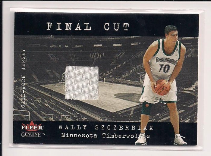 2001-02 GLEER GENUINE WALLY SZCZERBIAK TIMBERWOLVES FINAL CUT JERSEY CARD