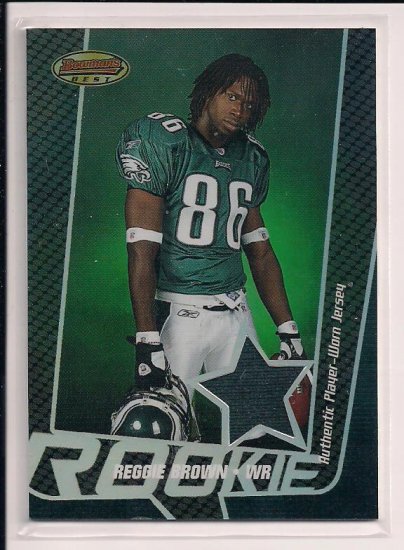 2005 BOWMAN'S BEST REGGIE BROWN EAGLES ROOKIE JERSEY CARD