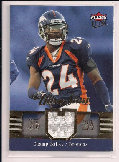 2007 FLEER ULTRA CHAMP BAILEY BRONCOS ULTRA STARS JERSEY CARD