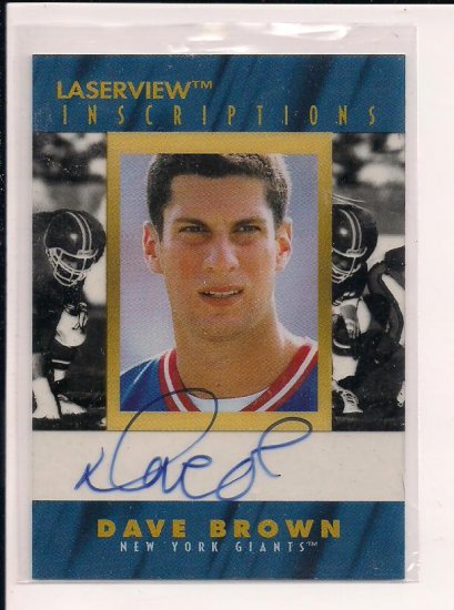 1996 PINNACLE INSCRIPTIONS DAVE BROWN GIANTS AUTOGRAPHED CARD