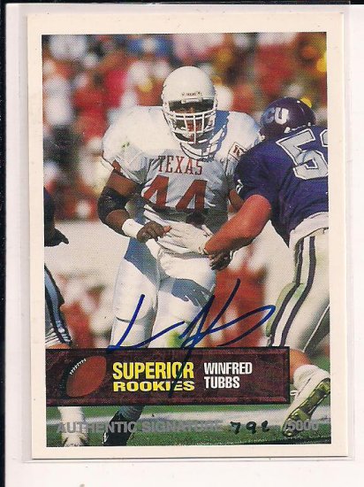 1994 SUPERIOR ROOKIE WINFRED TUBBS LONGHORNS AUTOGRAPHED CARD
