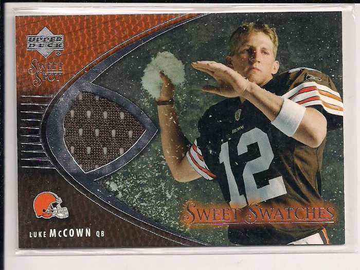 2004 UPPER DECK LUKE MCCOWN BROWNS SWEET SWATCHES JERSEY CARD