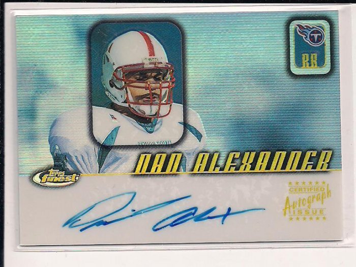 DAN ALEXANDER TITANS/HUSKERS 2001 TOPPS FINEST ROOKIE AUTOGRAPHED CARD