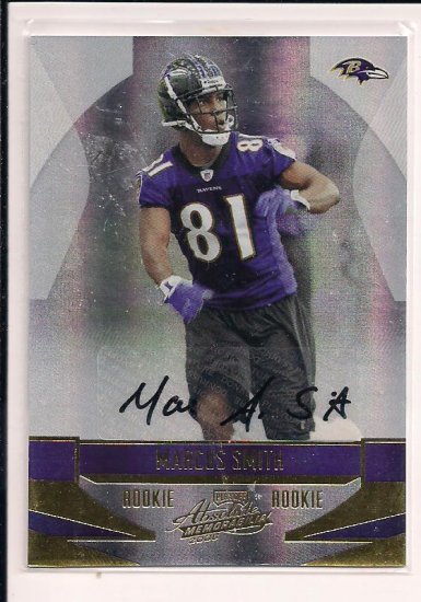 MARCUS SMITH RAVENS 2008 ABSOLUTE ROOKIE AUTO CARD #'D 26/99!