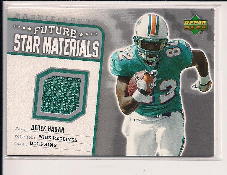 DEREK HAGAN DOLPHINS 2006 UD FUTURE STAR MATERIALS JERSEY CARD