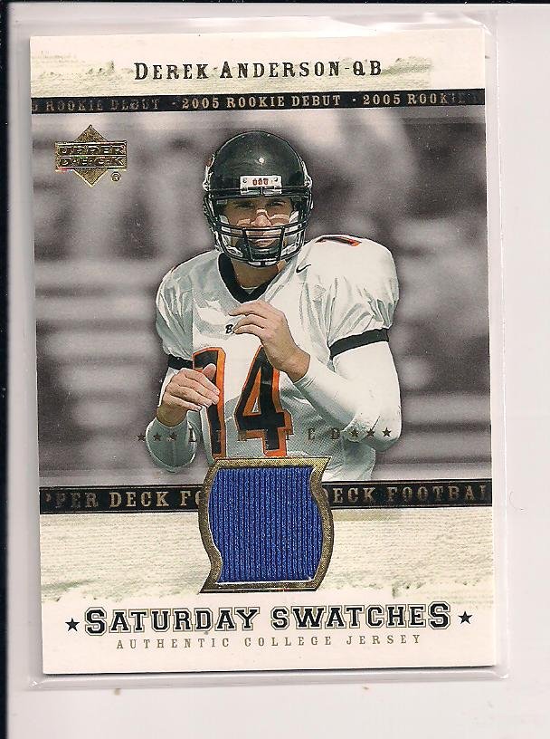 DEREK ANDERSON 2005 UD SATURDAY SWATCHES JERSEY CARD