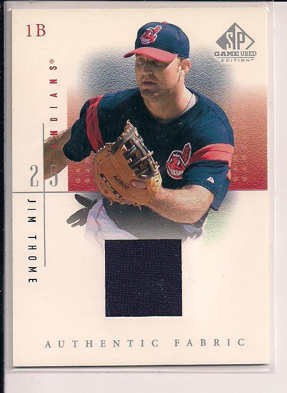 JIM THOME INDIANS 2001 UD SP GAME USED JERSEY