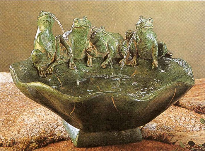 Frog and Lily Pad Tabletop Fountain