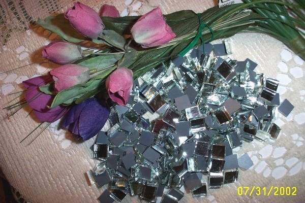 Mosaic Tiles *~WEDDING Confetti~* 500+Tiny Silver backed Mirror