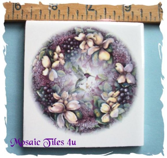 Beautifu ~*HUMMINGBIRD in Purple Garden*~1 Mosaic Tiles