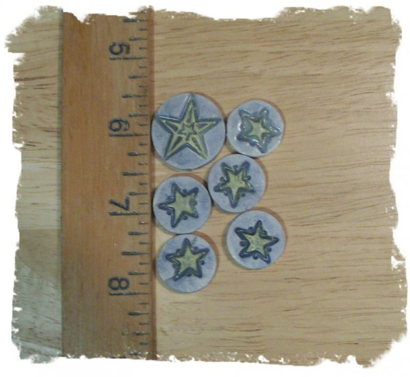 FUN Mosaic Tiles ~*LITTLE STARS*~6 HM Clay Kiln Fired