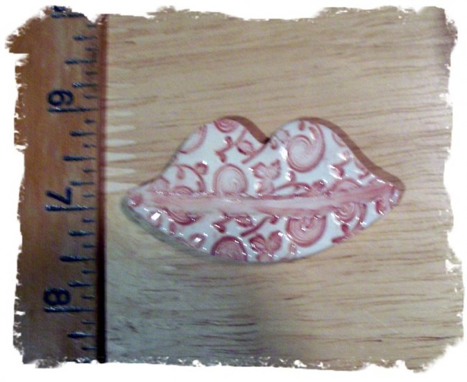FUN Mosaic Tiles ~*FLOWER LIPS*~1 HM Clay Kiln Fired