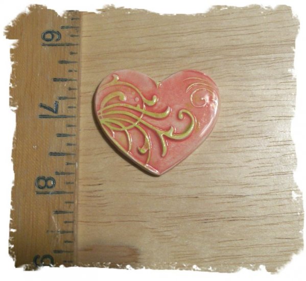 Mosaic Tiles ~*SPRING HEART*~1 HM Clay Kiln Fired