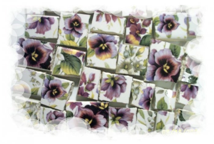 Gorgeous Purple ~VIOLET CHINTZ~ 50+ Mosaic Tiles