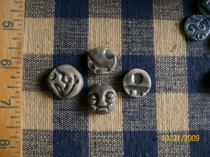 ~*SPIRIT FACE & BEADS~~- 4 HM SOOTY GREY JEWELRY PIECES