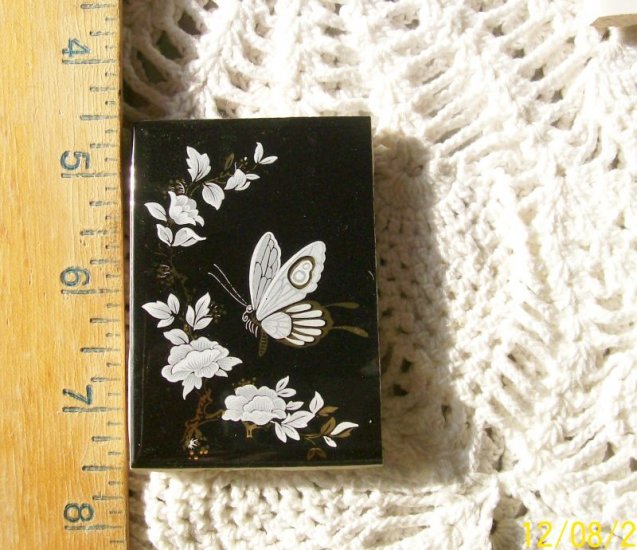 Mosaic Tiles *~BUTTERFLY ON BLACK~*1 LG HM Kiln Fired