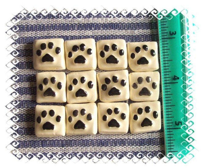 Mosaic Tiles ~A DOZEN DOG PAWS~ 12 HM Focals