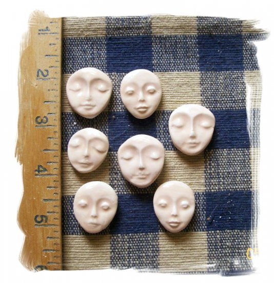 Mosaic Tiles ~UNIQUE FACES~ 7 HM Focals Kiln Fired