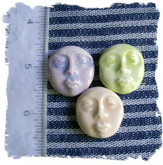 Mosaic Tiles ~PURPLE, PINK & GREEN FACES~ 3 HM Focals