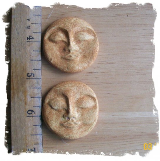 Mosaic Tiles~KHAKI MOON FACES~2 LG. FOCALS~Matte Finish