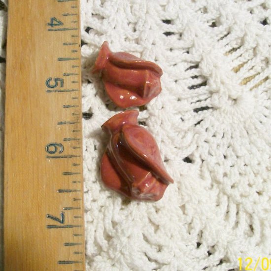 Mosaic Tiles ~BRICK COLORED ROSE BUDS~ 2 HM Focals