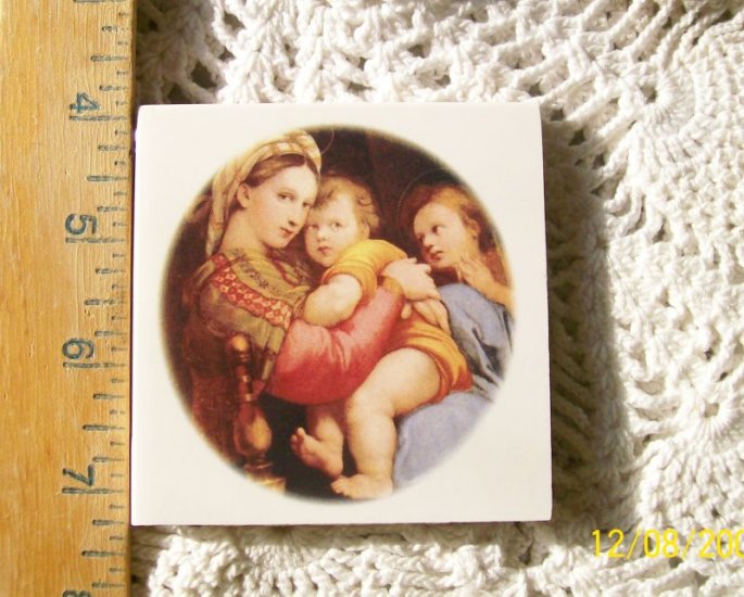 Mosaic Tiles *~MADONNA WITH CHILD~*1 LG HM Kiln Fired