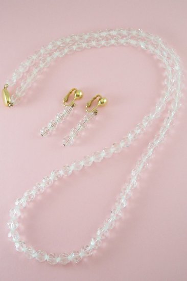 Vintage Swarovski SAL Crystal Necklace Earring Demi Set Signed