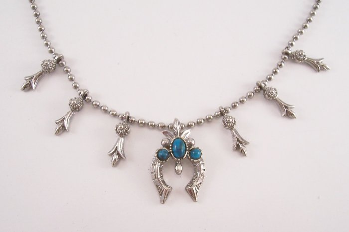 Vintage Signed ART Faux Turquoise Necklace Southwest Style