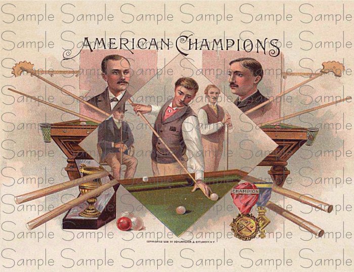 Vintage American Champions Digital Cigar Art Ephemera Scrapbooking Altered Art