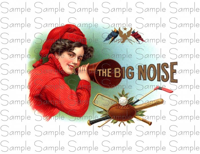 Vintage Big Noise Digital Cigar Art Ephemera Scrapbooking Altered Art