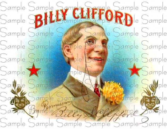 Billy Clifford Digital Vintage Cigar Art Ephemera Scrapbooking Altered Art