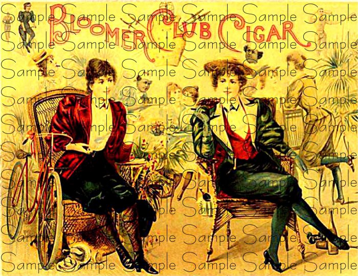 Bloomer Club Digital Vintage Cigar Art Ephemera Scrapbooking Altered Art