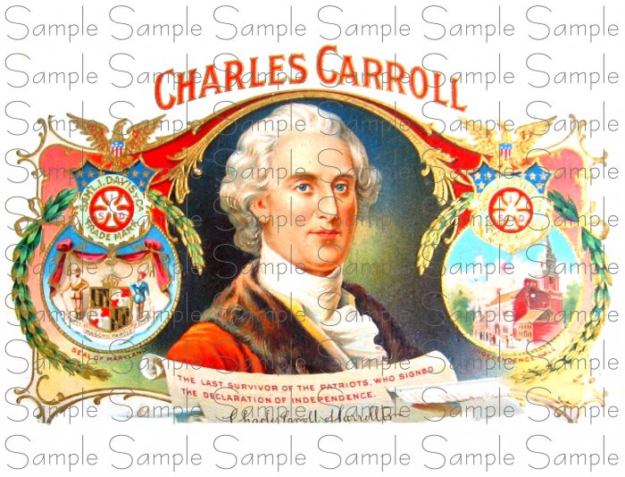 Charles Carroll Digital Vintage Cigar Art Ephemera Scrapbooking Altered Art