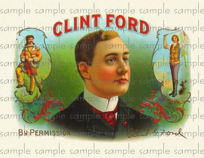 Clint Ford Digital Vintage Cigar Art Ephemera Scrapbooking Altered Art