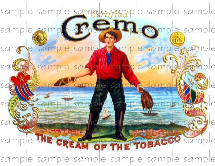 Cremo Digital Vintage Cigar Art Ephemera Scrapbooking Altered Art