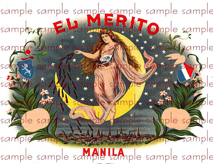 El Merito Digital Vintage Cigar Art Ephemera Scrapbooking Altered Art