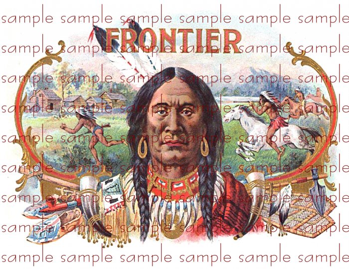 Frontier Vintage Digital Cigar Box Art Ephemera Scrapbooking Altered Art